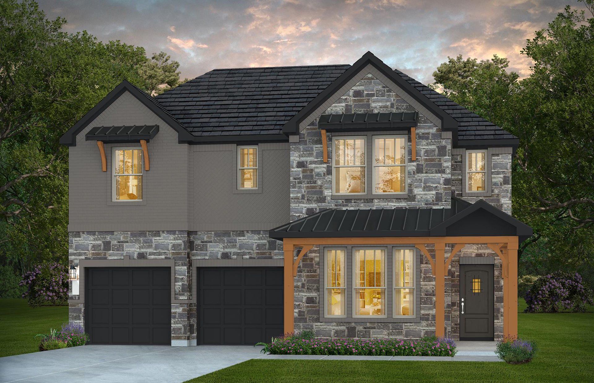 Front exterior of a new home in Lago Mar, Texas City, TX, highlighting curb appeal (Image 1). Front exterior of a new home in Lago Mar, Texas City, TX, highlighting curb appeal (Image 1).