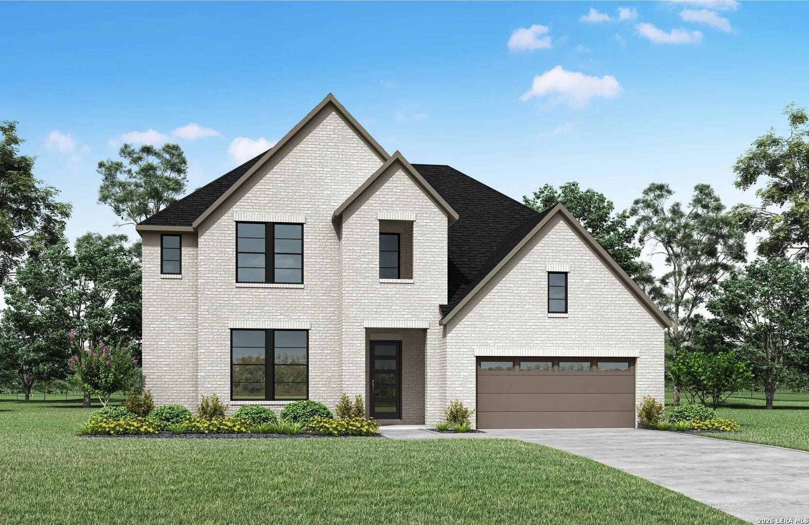 Front exterior of a new home in Ladera - 60s, San Antonio, TX, highlighting curb appeal (Image 1). Front exterior of a new home in Ladera - 60s, San Antonio, TX, highlighting curb appeal (Image 1).