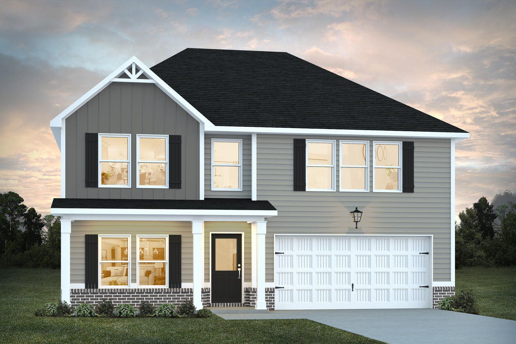 Front exterior of a new home in Gleneddie Acres, Anderson, SC, highlighting curb appeal (Image 1).