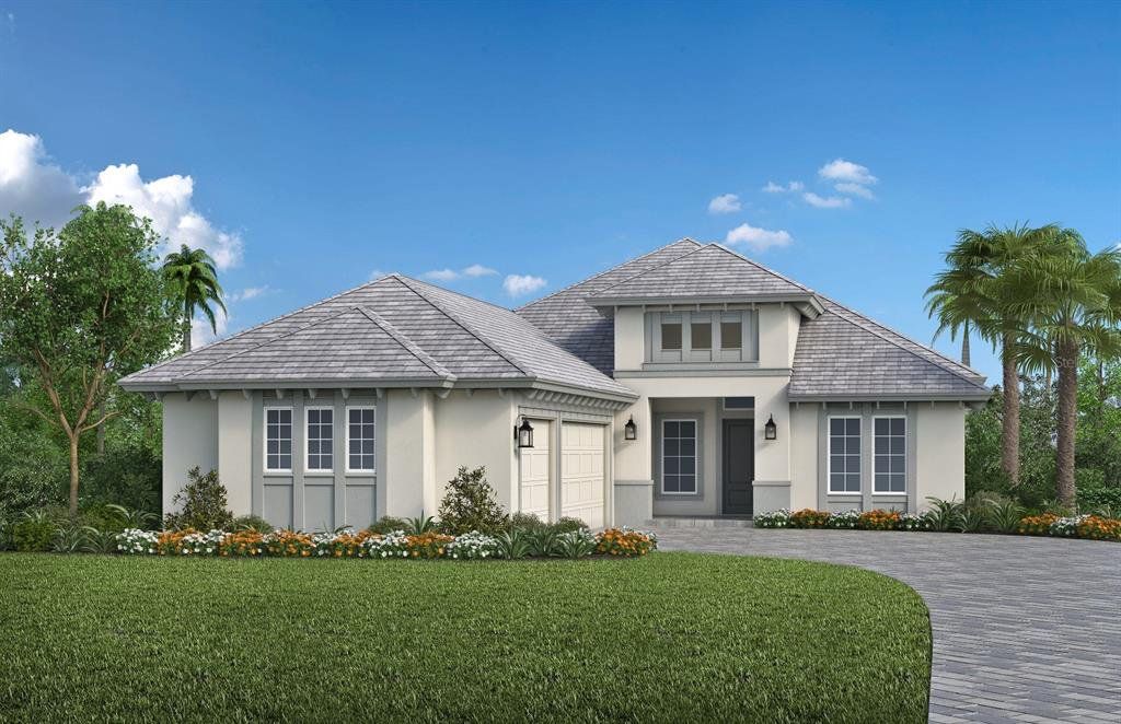 Front exterior of a new home in , Sarasota, FL, highlighting curb appeal (Image 1). Front exterior of a new home in , Sarasota, FL, highlighting curb appeal (Image 1).