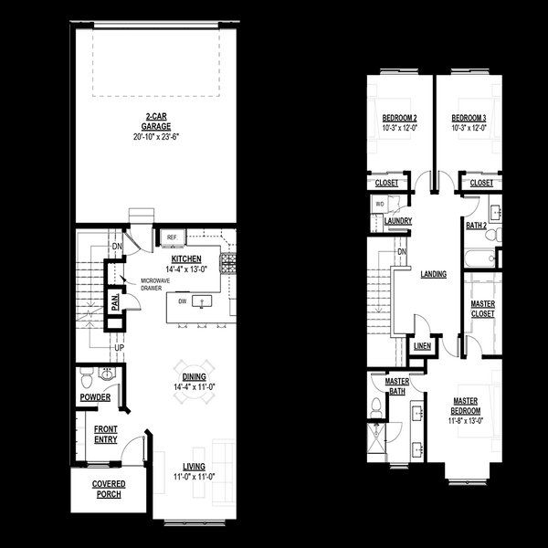 2D floor plan layout for the Rainier by Black Timber Builders in Eagle Brook Meadows, Loveland, CO (Image 1).