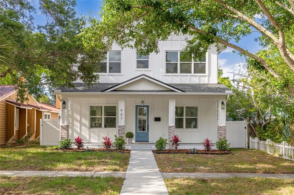Front exterior of a new home in , St. Petersburg, FL, highlighting curb appeal (Image 1). Front exterior of a new home in , St. Petersburg, FL, highlighting curb appeal (Image 1).