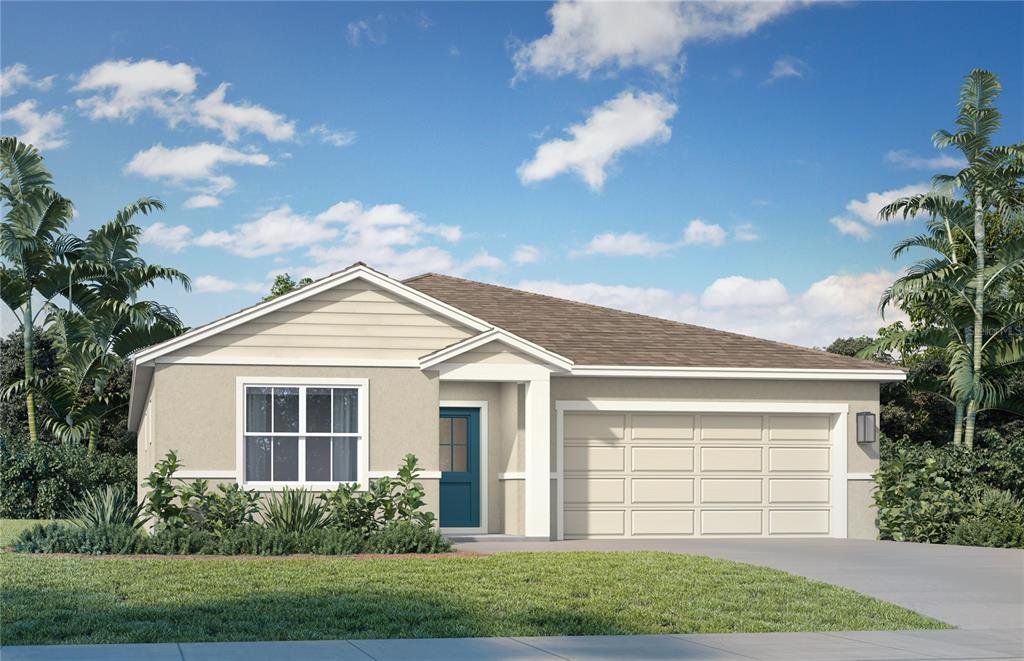 Front exterior of a new home in Willowbrook North, Winter Haven, FL, highlighting curb appeal (Image 1). Front exterior of a new home in Willowbrook North, Winter Haven, FL, highlighting curb appeal (Image 1).