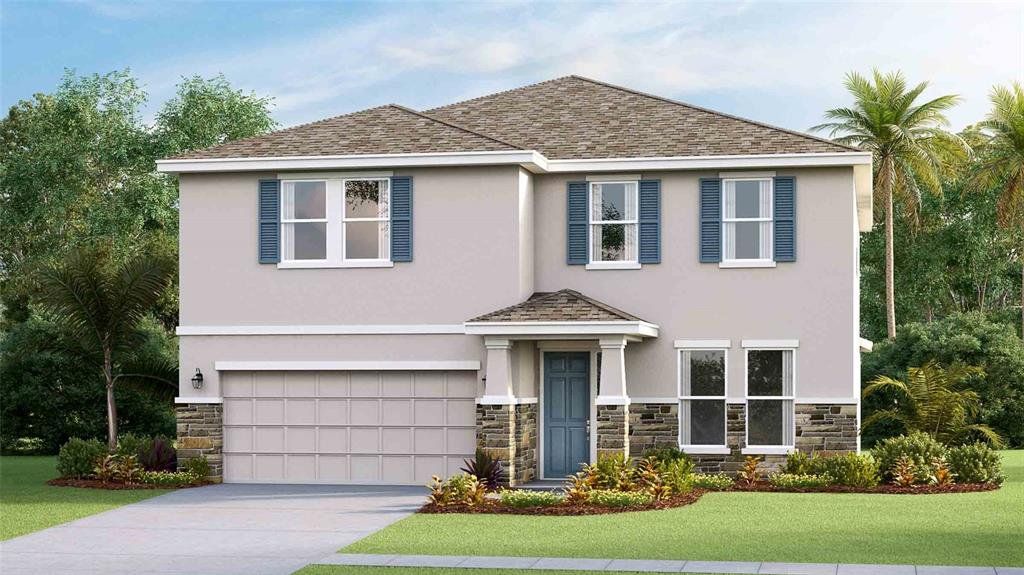 Front exterior of a new home in Solera at Lakewood Ranch, Bradenton, FL, highlighting curb appeal (Image 1). Front exterior of a new home in Solera at Lakewood Ranch, Bradenton, FL, highlighting curb appeal (Image 1).