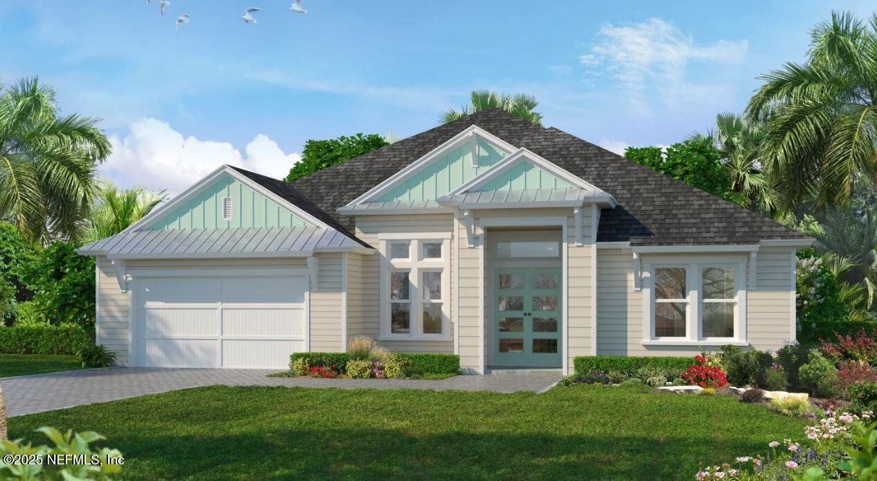 Front exterior of a new home in SilverLeaf, St. Augustine, FL, highlighting curb appeal (Image 1). Front exterior of a new home in SilverLeaf, St. Augustine, FL, highlighting curb appeal (Image 1).