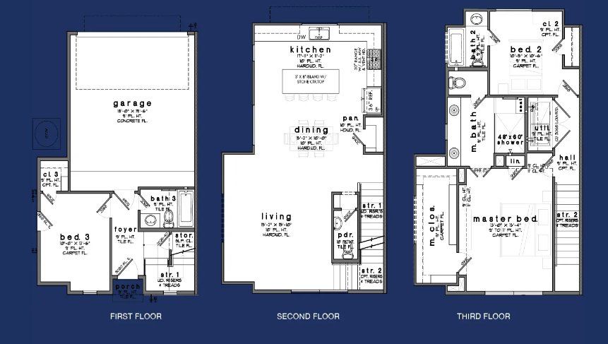 2D floor plan layout for the Plan A by Oracle City Homes in Commons at West Tidwell, Houston, TX (Image 1).