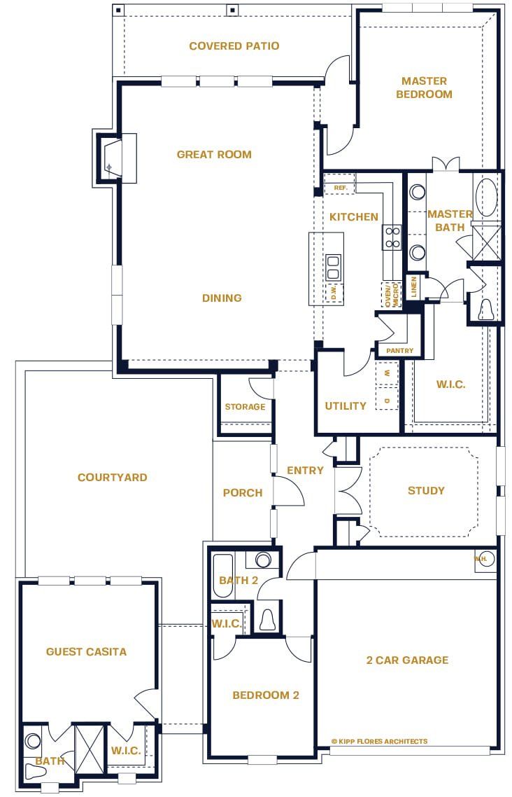 2D floor plan layout for the Berwyn III by Sitterle Homes in Parmer Ranch 60′, Georgetown, TX (Image 1). 2D floor plan layout for the Berwyn III by Sitterle Homes in Parmer Ranch 60′, Georgetown, TX (Image 1).