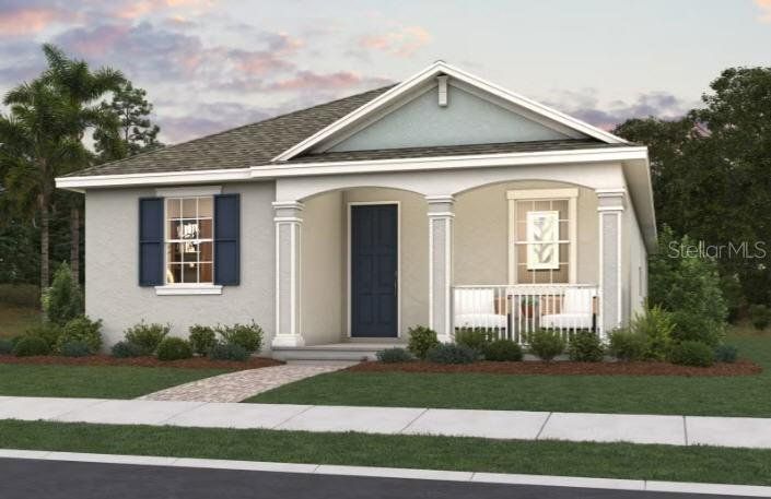 Front exterior of a new home in Hamlin Meadows, Winter Garden, FL, highlighting curb appeal (Image 1). Front exterior of a new home in Hamlin Meadows, Winter Garden, FL, highlighting curb appeal (Image 1).