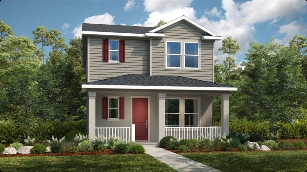 Front exterior of a new home in Center Lake Ranch Community Group Page, St. Cloud, FL, highlighting curb appeal (Image 1). Front exterior of a new home in Center Lake Ranch Community Group Page, St. Cloud, FL, highlighting curb appeal (Image 1).