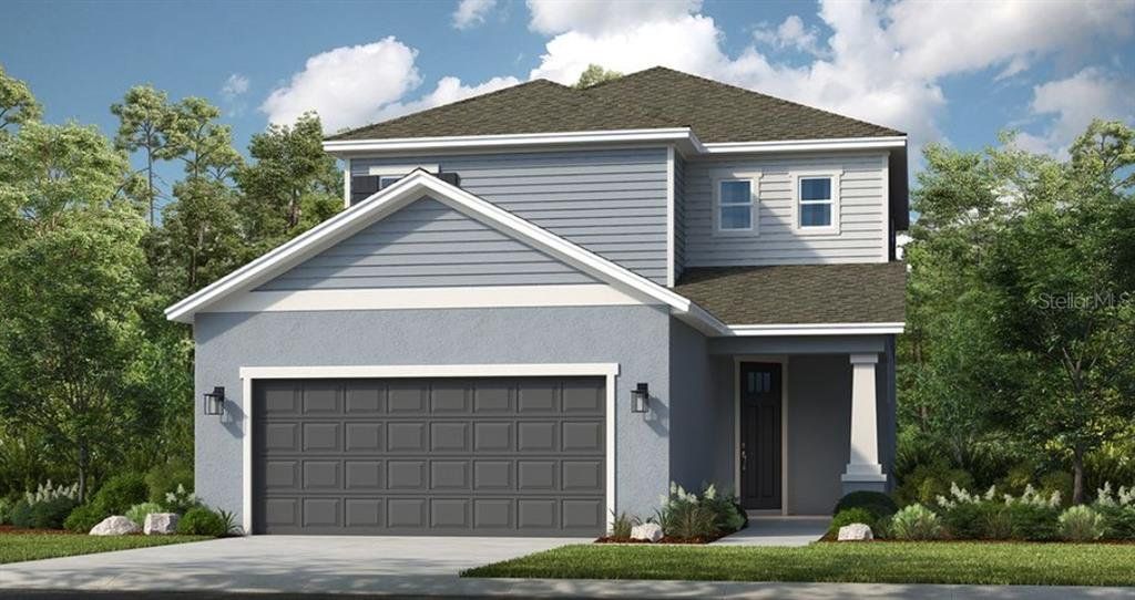 Front exterior of a new home in Center Lake Ranch Community Group Page, St. Cloud, FL, highlighting curb appeal (Image 1). Front exterior of a new home in Center Lake Ranch Community Group Page, St. Cloud, FL, highlighting curb appeal (Image 1).