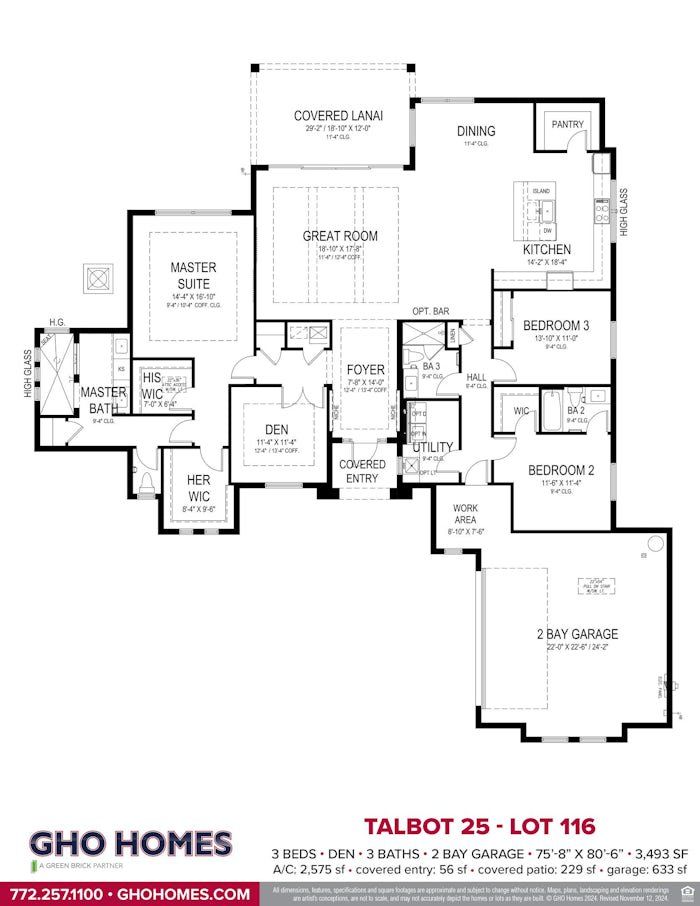 2D floor plan layout of this home in Bent Pine Preserve, Vero Beach, FL (Image 1).