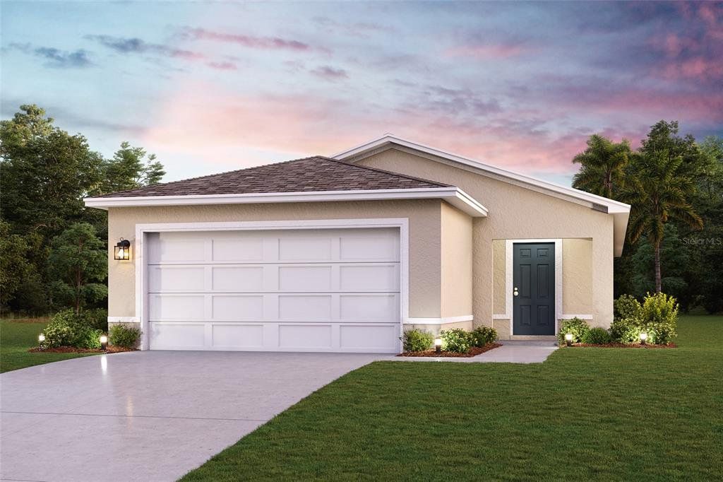 Front exterior of a new home in Bradbury Creek, Haines City, FL, highlighting curb appeal (Image 1). Front exterior of a new home in Bradbury Creek, Haines City, FL, highlighting curb appeal (Image 1).
