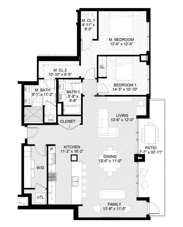 2D floor plan layout for the 1708 by Austin Lawrence Partners in The Novus, Durham, NC (Image 1). 2D floor plan layout for the 1708 by Austin Lawrence Partners in The Novus, Durham, NC (Image 1).