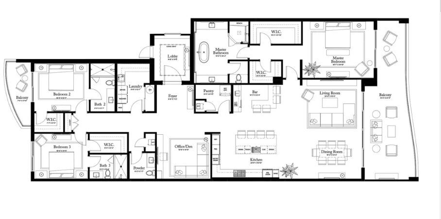 2D floor plan layout for the PLAN G (Line 08 / 10 / 14) by Catalfumo Companies in The Ritz-Carlton Residences, Palm Beach Gardens, FL (Image 1). 2D floor plan layout for the PLAN G (Line 08 / 10 / 14) by Catalfumo Companies in The Ritz-Carlton Residences, Palm Beach Gardens, FL (Image 1).