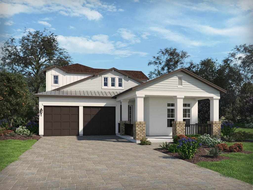 Front exterior of a new home in Silverleaf Reserve, Winter Garden, FL, highlighting curb appeal (Image 1). Front exterior of a new home in Silverleaf Reserve, Winter Garden, FL, highlighting curb appeal (Image 1).