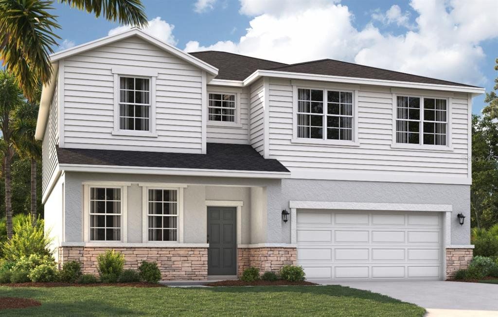 Front exterior of a new home in Brookshire, Titusville, FL, highlighting curb appeal (Image 1). Front exterior of a new home in Brookshire, Titusville, FL, highlighting curb appeal (Image 1).