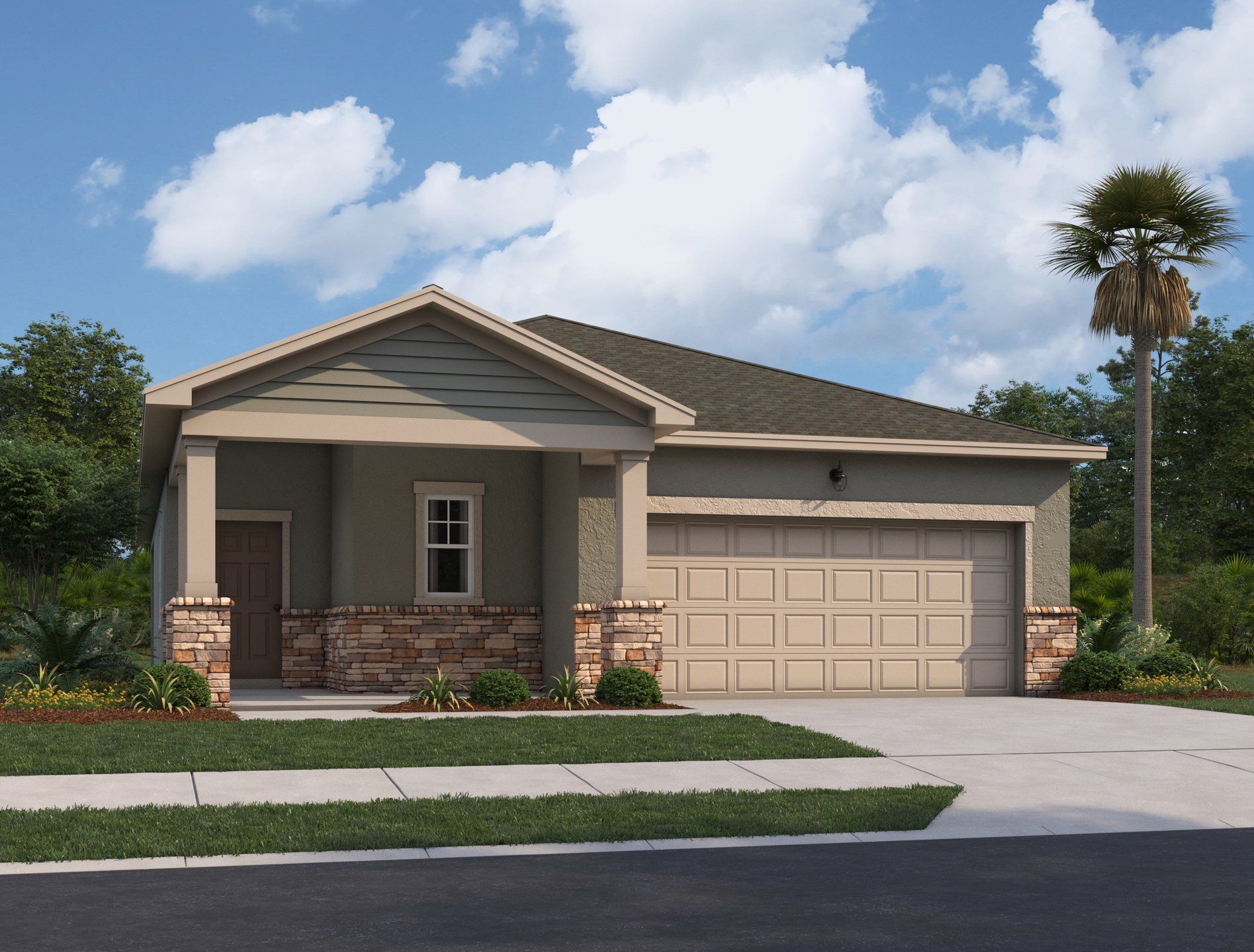 Front exterior of a new home in Vista Walk, Dade City, FL, highlighting curb appeal (Image 1).