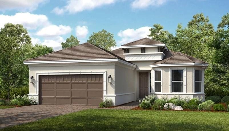 Front exterior of a new home in Esplanade at Azario Lakewood Ranch, Bradenton, FL, highlighting curb appeal (Image 1). Front exterior of a new home in Esplanade at Azario Lakewood Ranch, Bradenton, FL, highlighting curb appeal (Image 1).