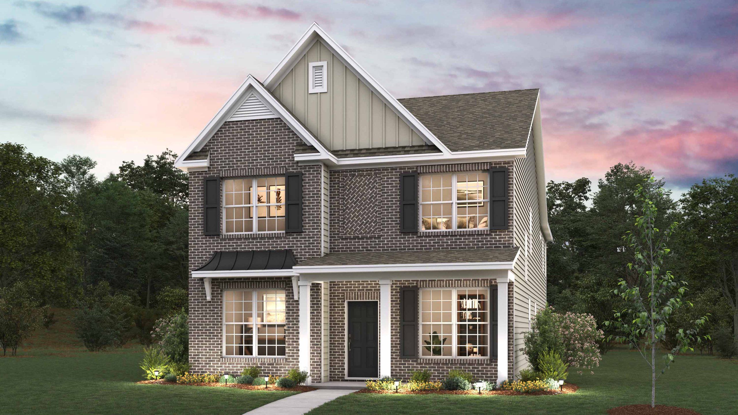 Front exterior of a new home in Shepherd's Farm, Mooresville, NC, highlighting curb appeal (Image 1). Front exterior of a new home in Shepherd's Farm, Mooresville, NC, highlighting curb appeal (Image 1).