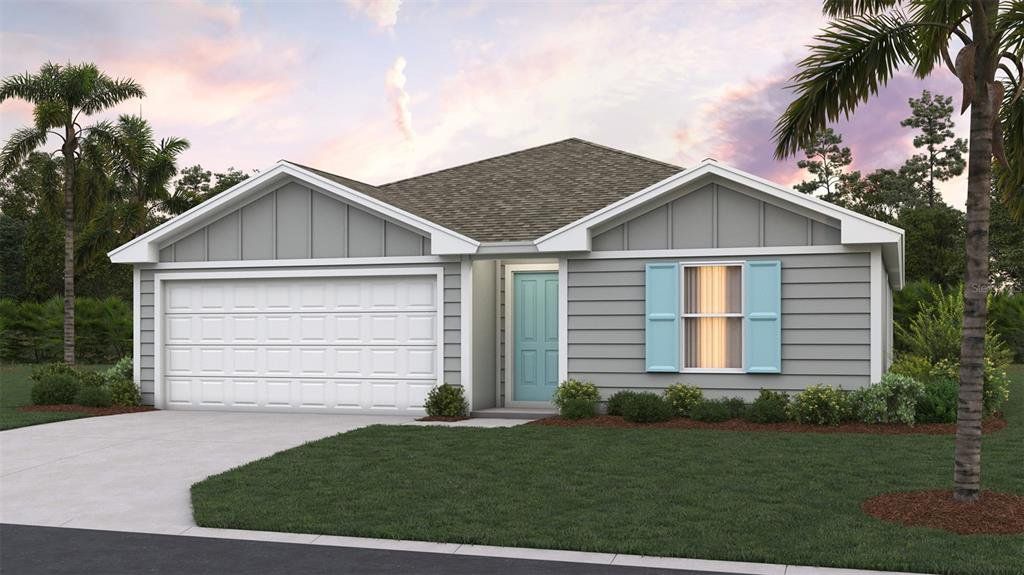Front exterior of a new home in Sawmill Branch, Palm Coast, FL, highlighting curb appeal (Image 1). Front exterior of a new home in Sawmill Branch, Palm Coast, FL, highlighting curb appeal (Image 1).