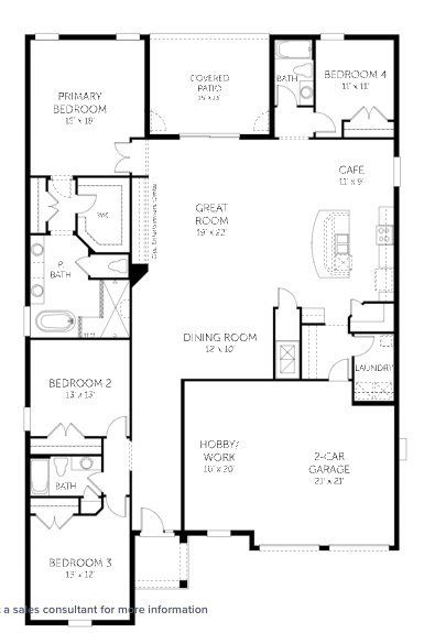 2D floor plan layout for the Arlington by Dream Finders Homes in Palms at Windermere, Windermere, FL (Image 1).