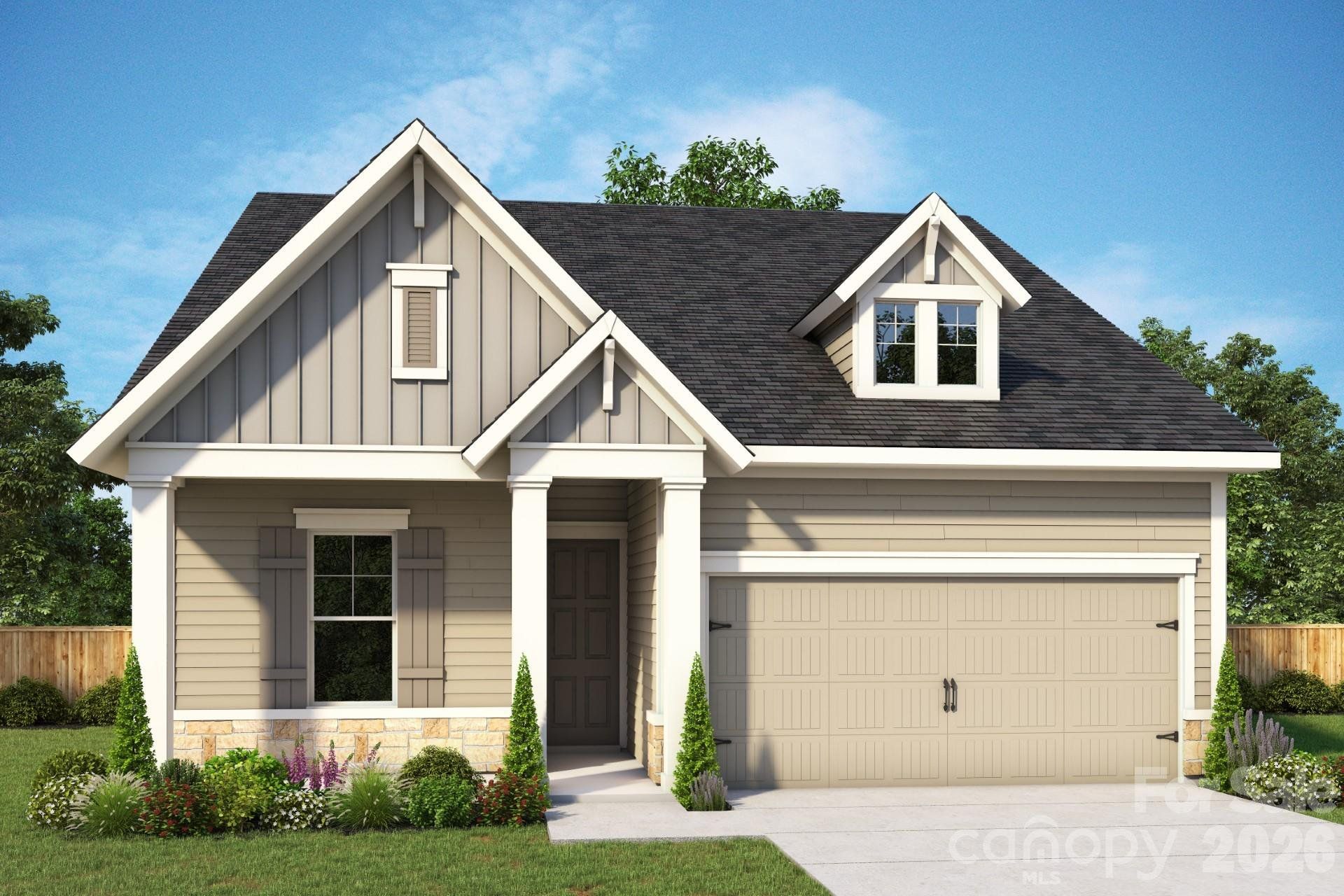 Front exterior of a new home in Encore at Streamside - Classic Series, Waxhaw, NC, highlighting curb appeal (Image 1). Front exterior of a new home in Encore at Streamside - Classic Series, Waxhaw, NC, highlighting curb appeal (Image 1).