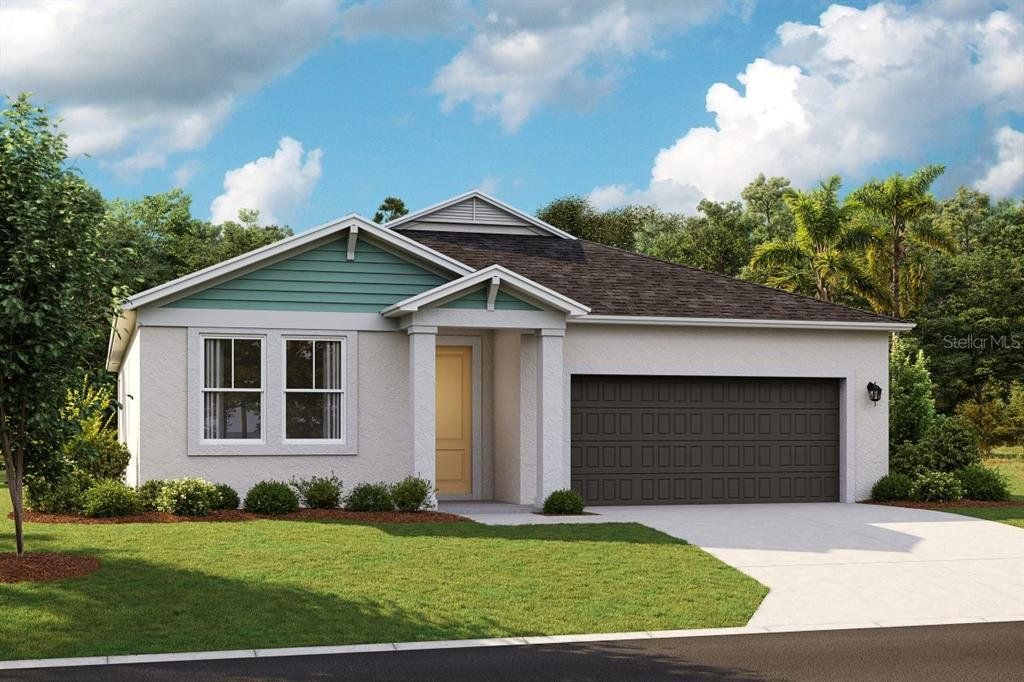 Front exterior of a new home in Hawkstone, Riverview, FL, highlighting curb appeal (Image 1).