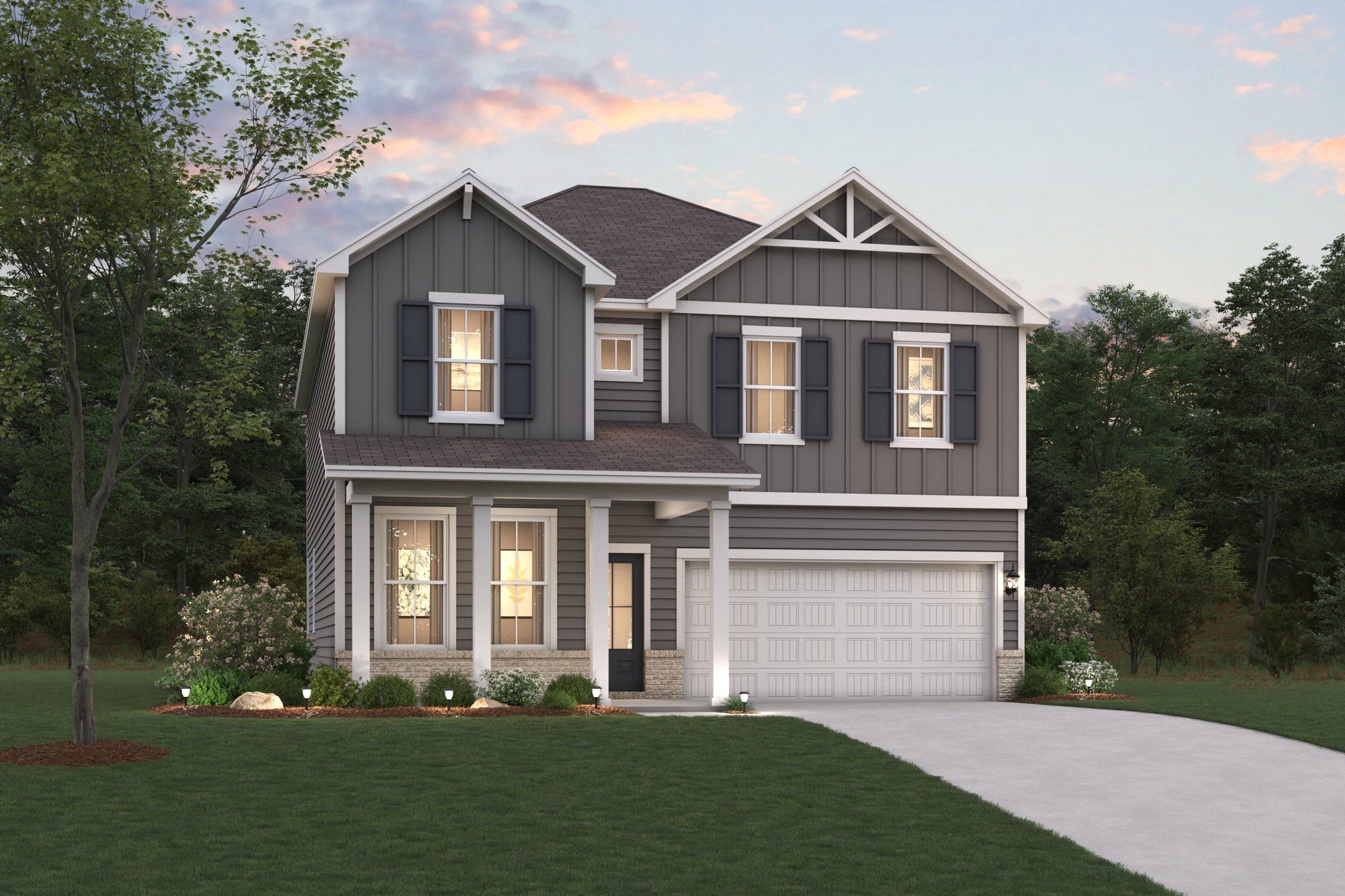 Representative exterior photo of a completed home built from the Atlas by Century Communities in Sierra Brooke, Lawrenceville, GA (Image 1). Representative exterior photo of a completed home built from the Atlas by Century Communities in Sierra Brooke, Lawrenceville, GA (Image 1).