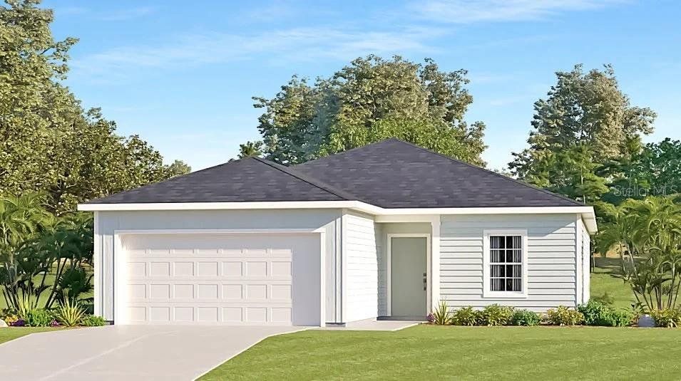 Front exterior of a new home in Pioneer Ranch: Pioneer Ranch 50's, Ocala, FL, highlighting curb appeal (Image 1).