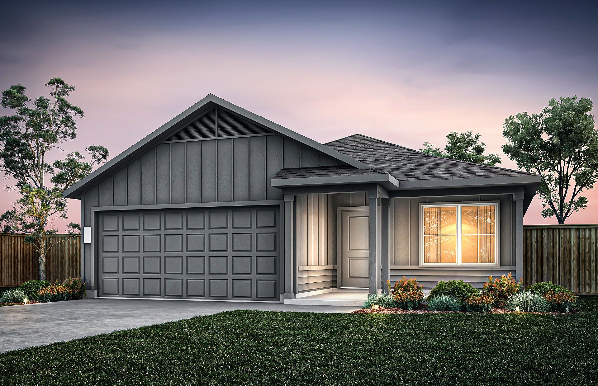 Front exterior of a new home in Vantage, San Marcos, TX, highlighting curb appeal (Image 1). Front exterior of a new home in Vantage, San Marcos, TX, highlighting curb appeal (Image 1).