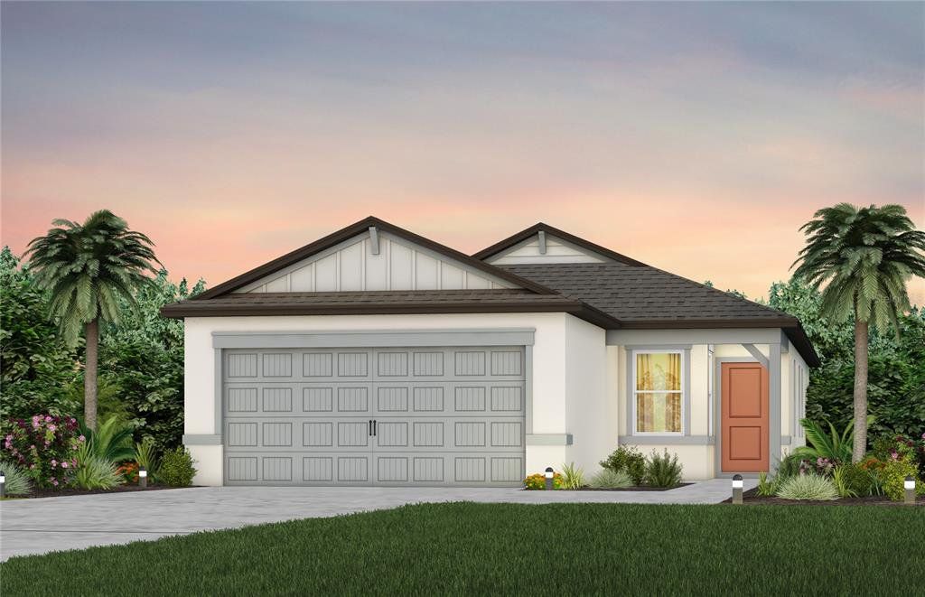 Front exterior of a new home in Twisted Oaks, Wildwood, FL, highlighting curb appeal (Image 1). Front exterior of a new home in Twisted Oaks, Wildwood, FL, highlighting curb appeal (Image 1).