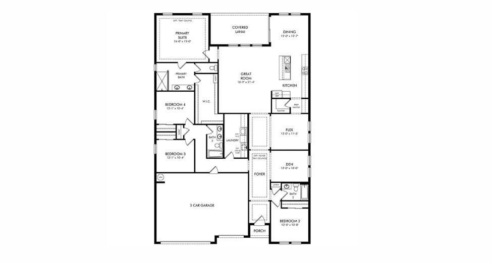 2D floor plan layout of this home in Legends Preserve - Reserve Series, Daytona Beach, FL (Image 1). 2D floor plan layout of this home in Legends Preserve - Reserve Series, Daytona Beach, FL (Image 1).