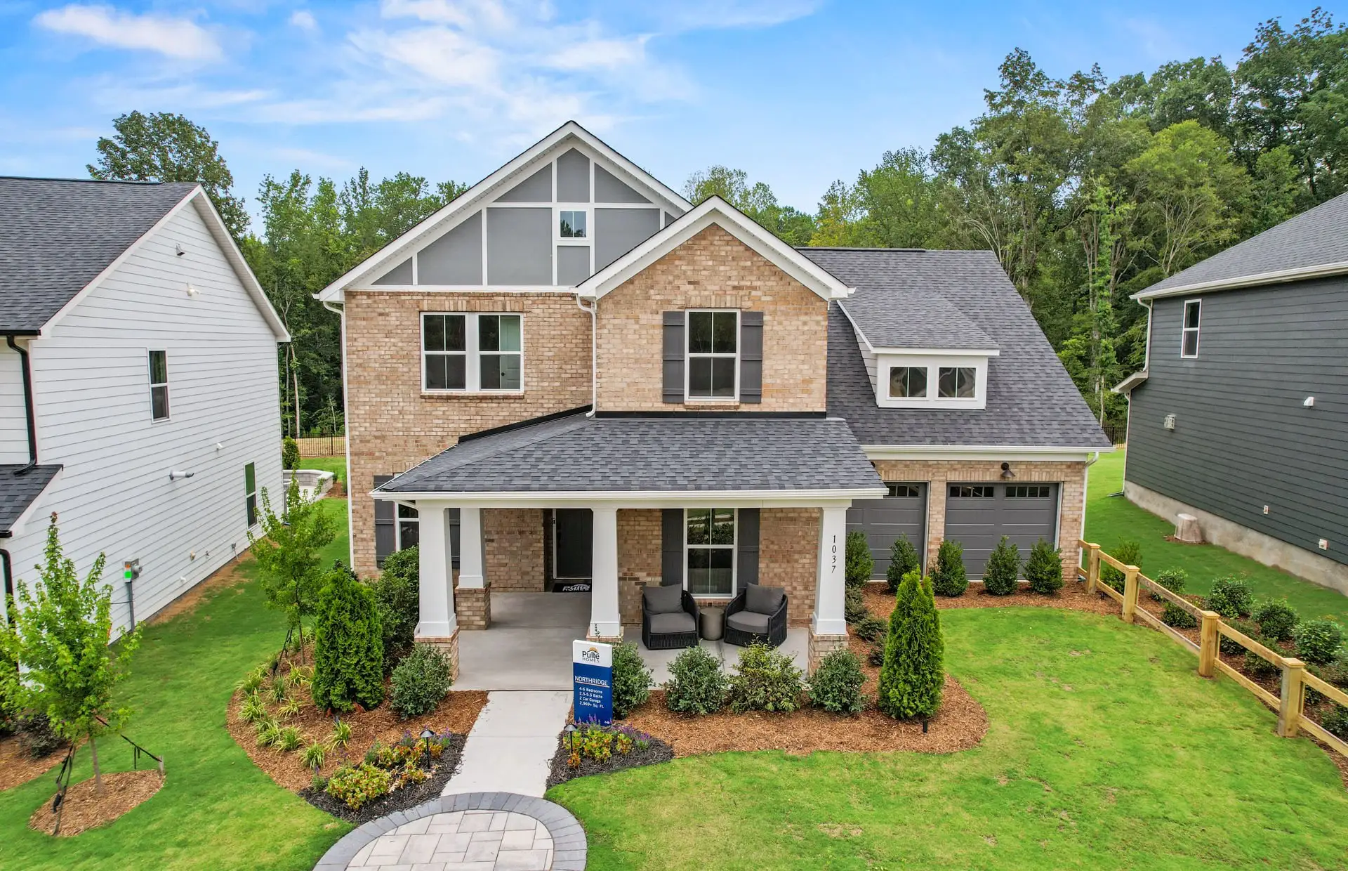 Front exterior of a new home in Forest Creek, Waxhaw, NC, highlighting curb appeal (Image 1). Front exterior of a new home in Forest Creek, Waxhaw, NC, highlighting curb appeal (Image 1).