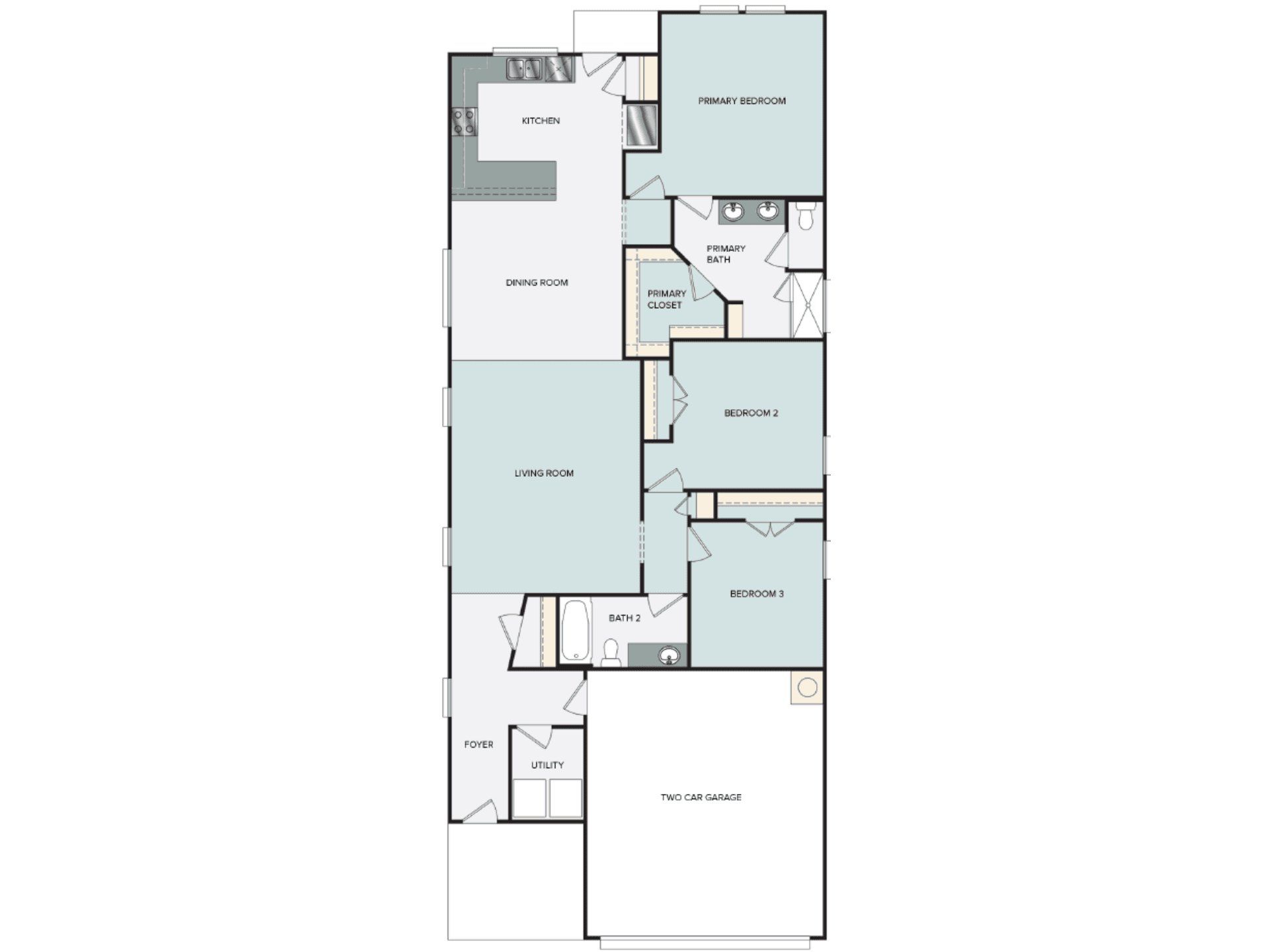 2D floor plan layout for the Clear Creek 1533 by Brohn Homes in Clear Creek, Round Rock, TX (Image 1). 2D floor plan layout for the Clear Creek 1533 by Brohn Homes in Clear Creek, Round Rock, TX (Image 1).