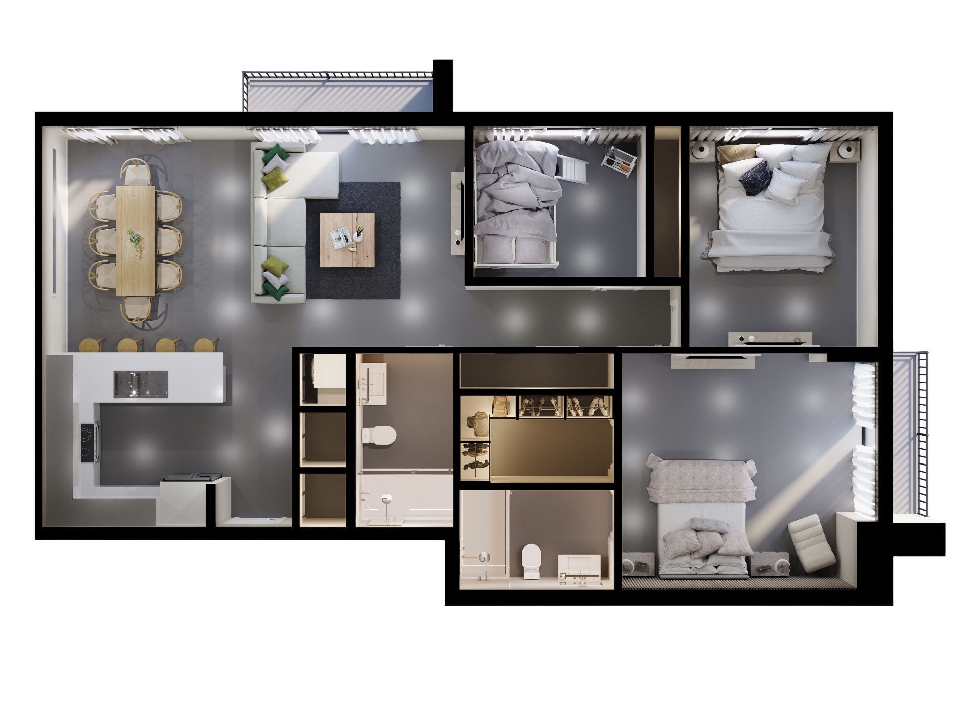 Image 1 representing the 2 Bed + Den by ABH Developer Group in 1920 Pierce, Hollywood, FL.