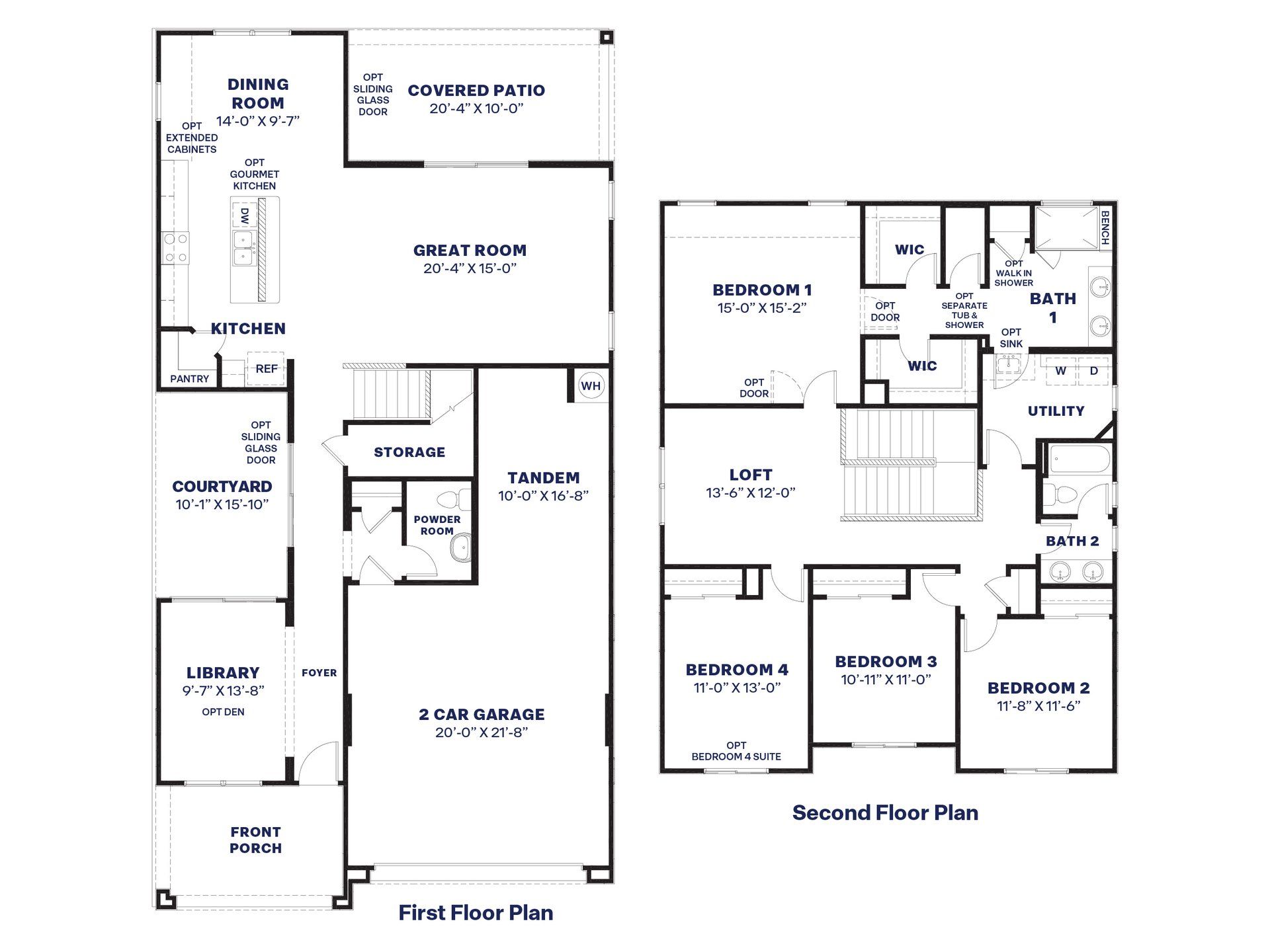 2D floor plan layout for the Crow by D.R. Horton in Zanjero Pass, Glendale, AZ (Image 1).
