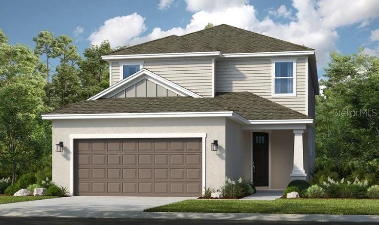 Front exterior of a new home in Skye Ranch Community Group Page, Sarasota, FL, highlighting curb appeal (Image 1). Front exterior of a new home in Skye Ranch Community Group Page, Sarasota, FL, highlighting curb appeal (Image 1).