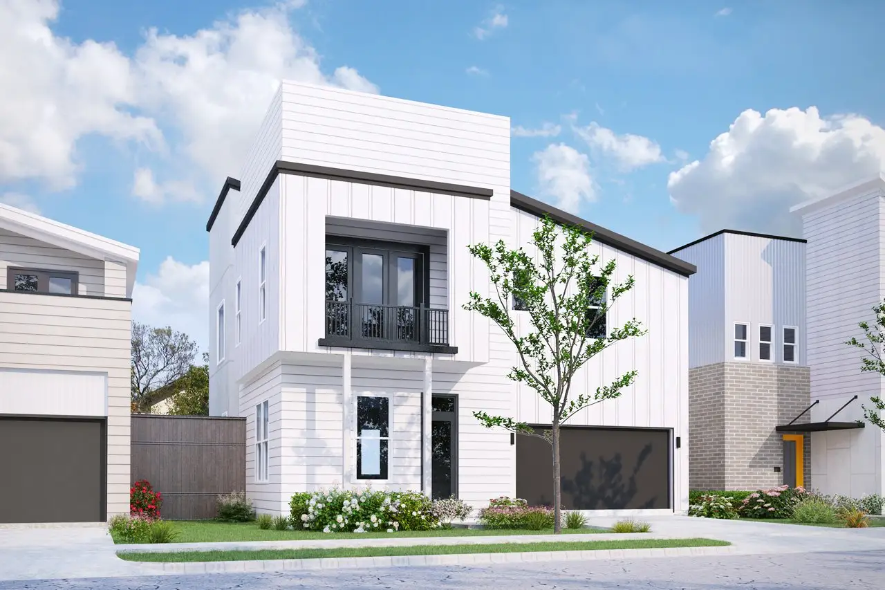 Front exterior of a new home in Avondale, Houston, TX, highlighting curb appeal (Image 1). Front exterior of a new home in Avondale, Houston, TX, highlighting curb appeal (Image 1).