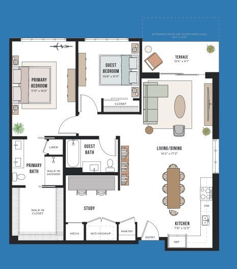 2D floor plan layout for the C2 by Intracorp in Congress Lofts Saint Elmo, Austin, TX (Image 1). 2D floor plan layout for the C2 by Intracorp in Congress Lofts Saint Elmo, Austin, TX (Image 1).