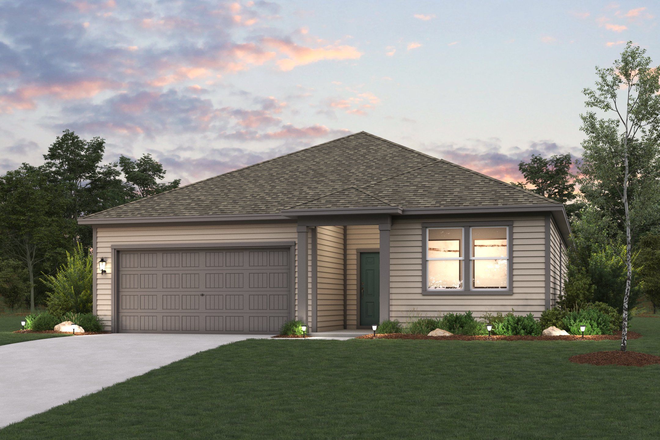 Representative exterior photo of a completed home built from the Blanco - 1510 by Century Communities in Hiddenbrooke, Seguin, TX (Image 1). Representative exterior photo of a completed home built from the Blanco - 1510 by Century Communities in Hiddenbrooke, Seguin, TX (Image 1).
