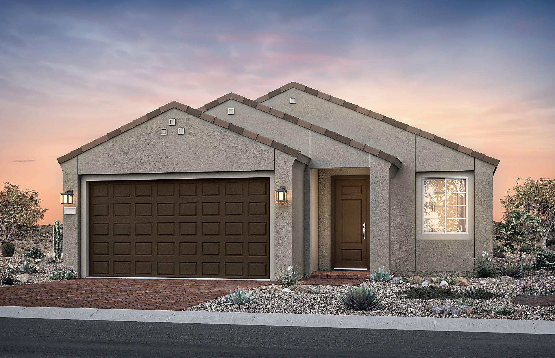 Front exterior of a new home in Upper Canyon, Phoenix, AZ, highlighting curb appeal (Image 1). Front exterior of a new home in Upper Canyon, Phoenix, AZ, highlighting curb appeal (Image 1).