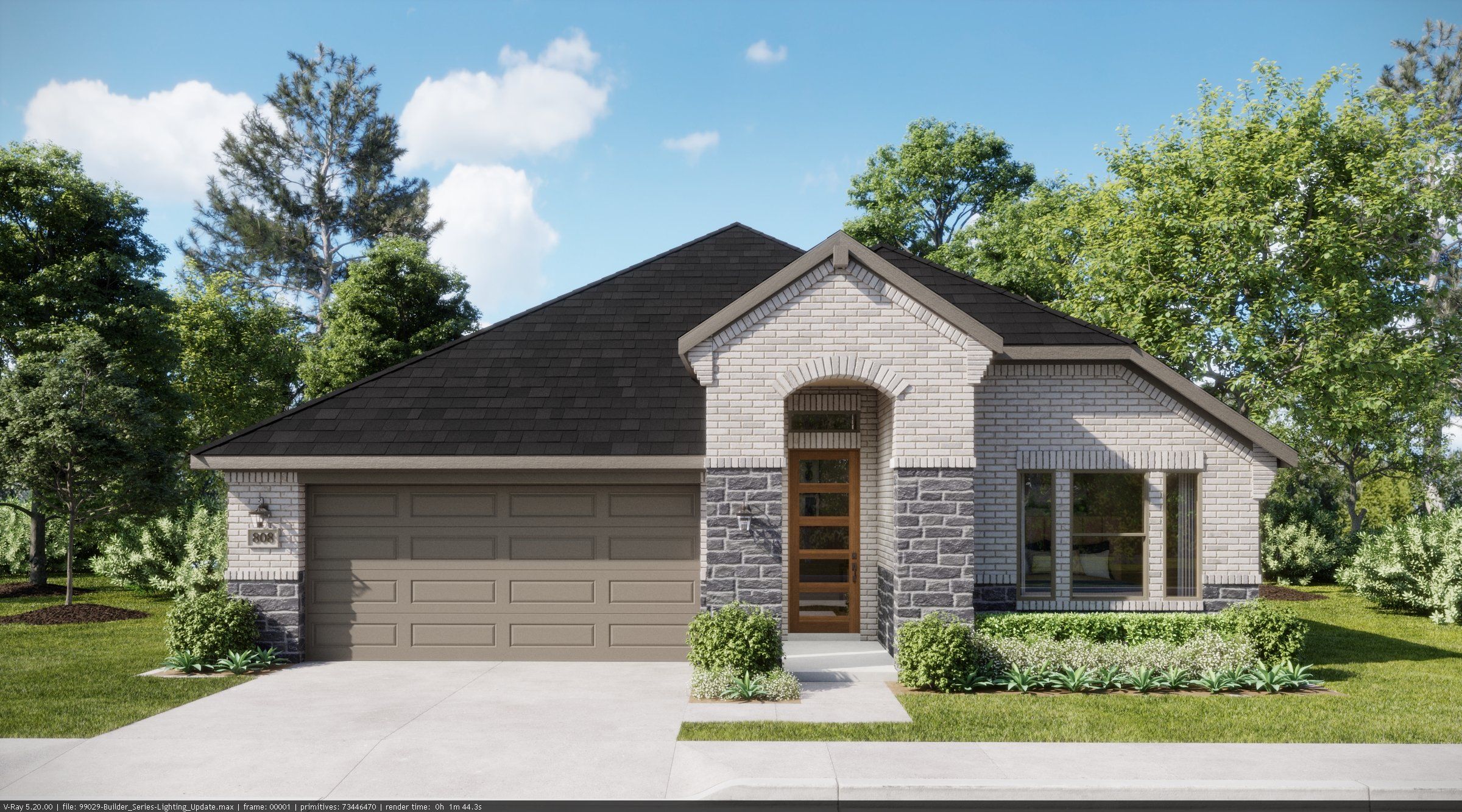 Front exterior of a new home in Hunters Ridge, Crowley, TX, highlighting curb appeal (Image 1). Front exterior of a new home in Hunters Ridge, Crowley, TX, highlighting curb appeal (Image 1).