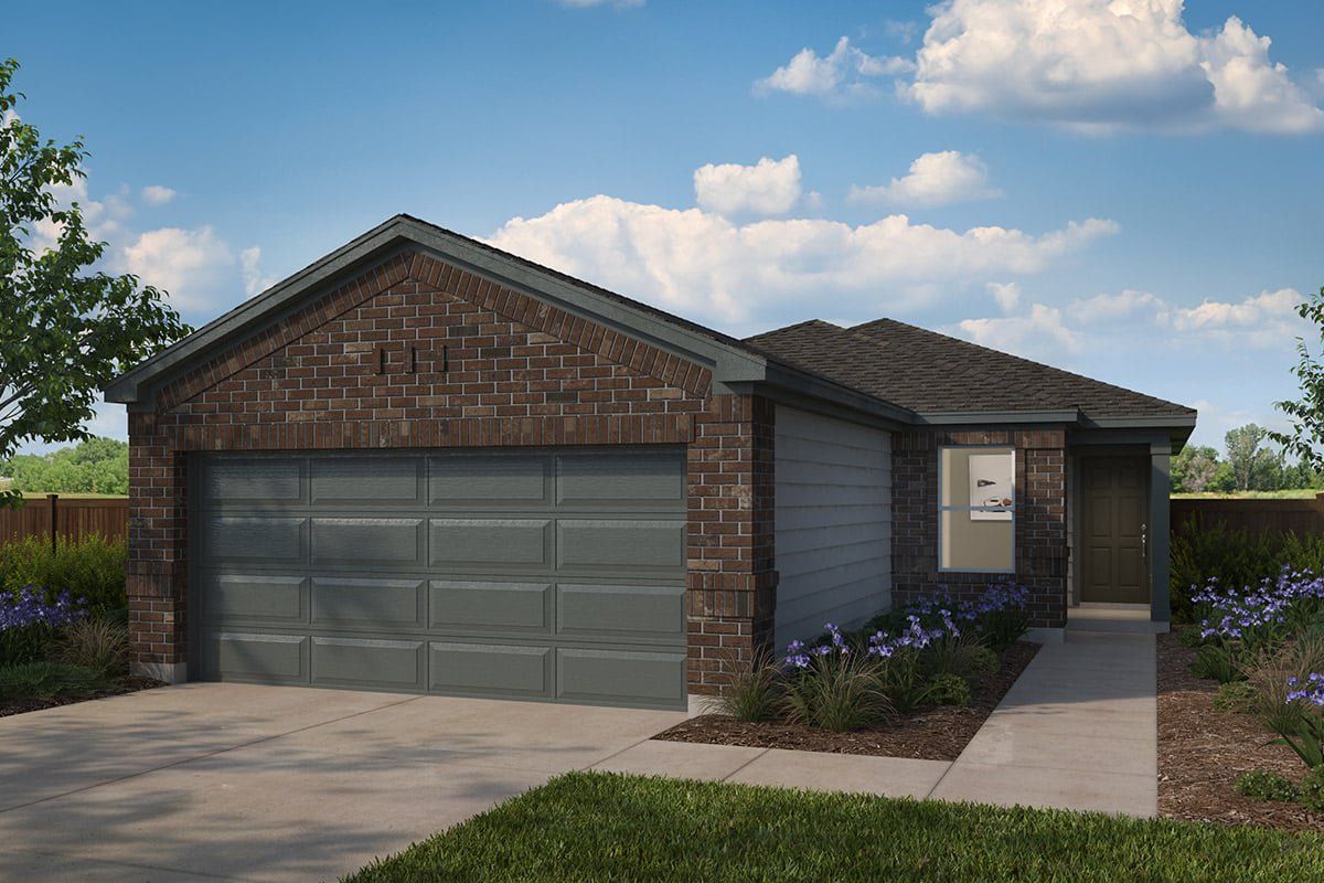 Front exterior of a new home in Sunset Oaks, Maxwell, TX, highlighting curb appeal (Image 1). Front exterior of a new home in Sunset Oaks, Maxwell, TX, highlighting curb appeal (Image 1).