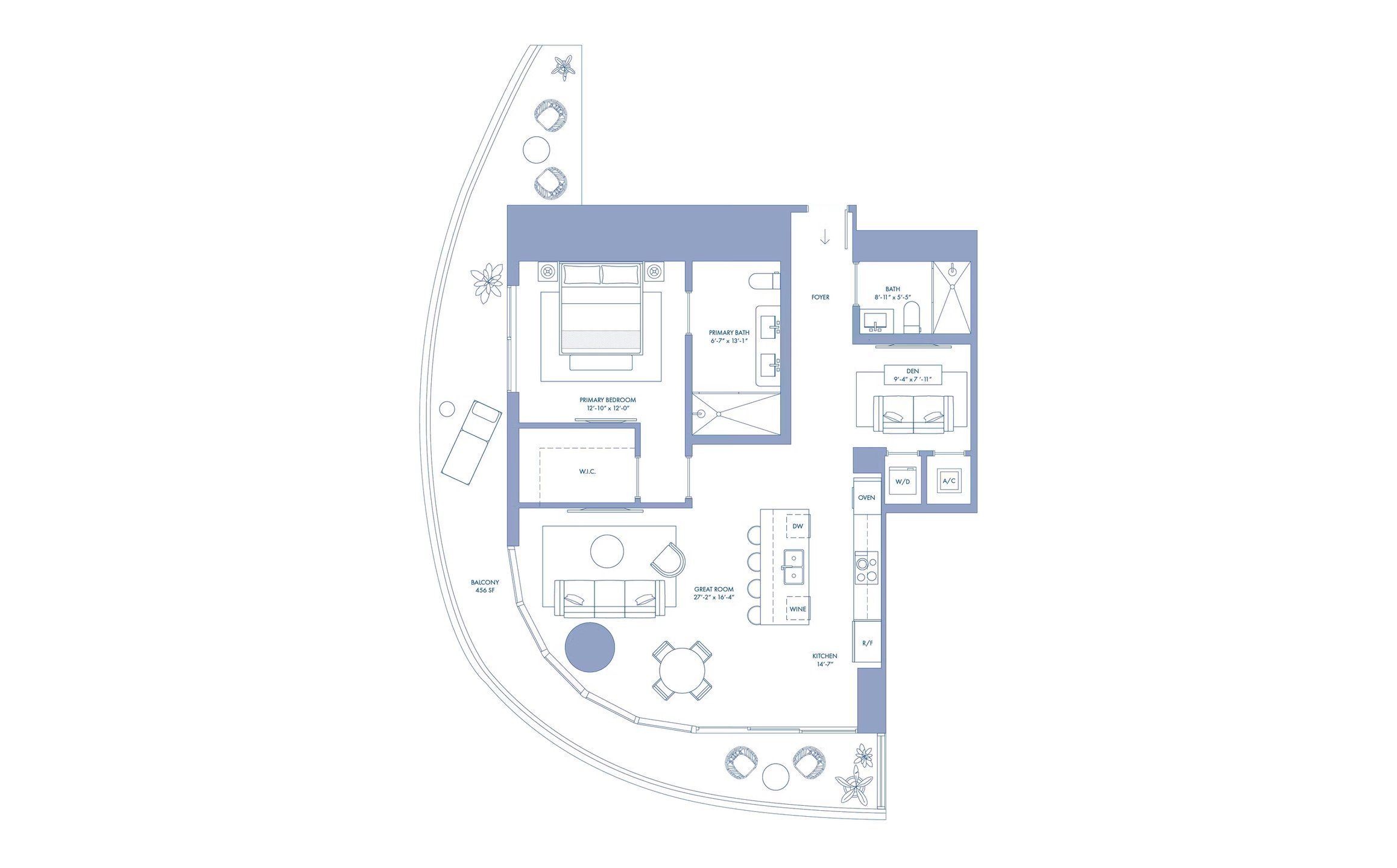 2D floor plan layout for the 07 Lvl 9-18 by Mast Capital in Cipriani Residences Miami, Miami, FL (Image 1).
