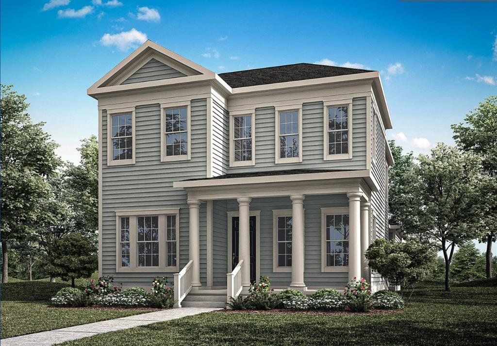 Front exterior of a new home in Celebration, Kissimmee, FL, highlighting curb appeal (Image 1). Front exterior of a new home in Celebration, Kissimmee, FL, highlighting curb appeal (Image 1).