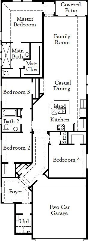 2D floor plan layout for the Hockley (1896-DV-30) by Coventry Homes in Heartland, Heartland, TX (Image 1).