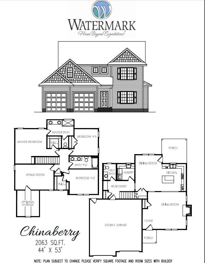 Representative exterior photo of a completed home built from the Chinaberry by Watermark Homes in Spring Branch, Benson, NC (Image 1). Representative exterior photo of a completed home built from the Chinaberry by Watermark Homes in Spring Branch, Benson, NC (Image 1).