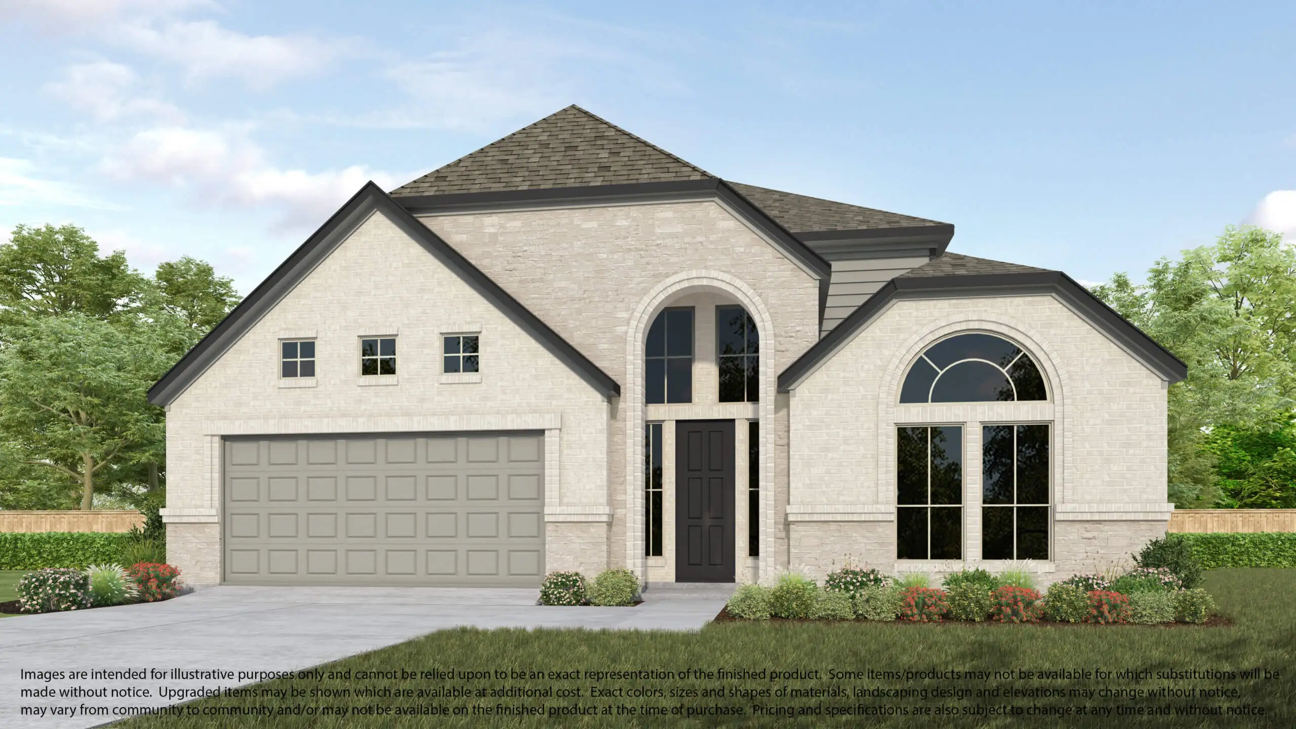 Front exterior of a new home in Beacon Hill, Waller, TX, highlighting curb appeal (Image 1). Front exterior of a new home in Beacon Hill, Waller, TX, highlighting curb appeal (Image 1).