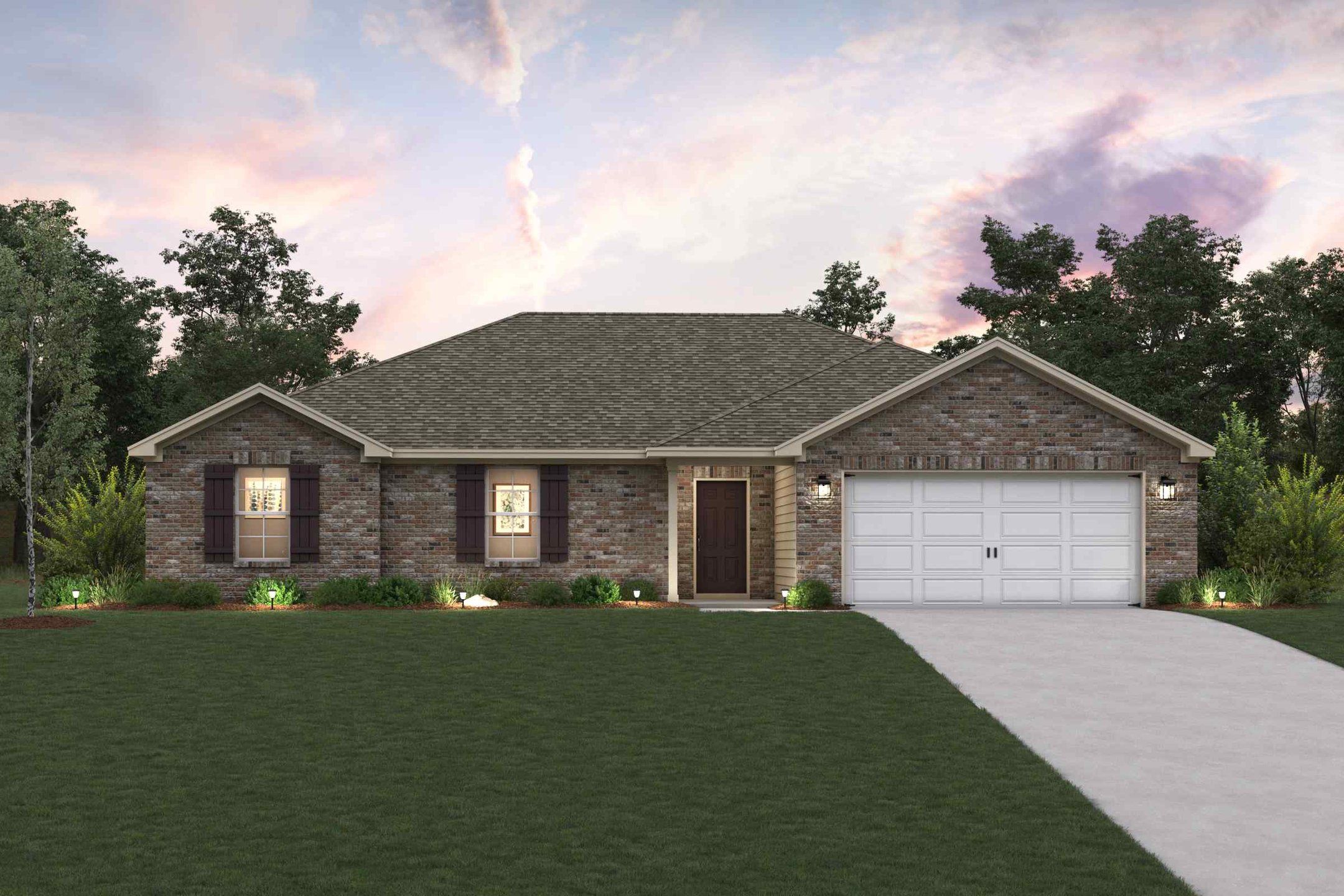 Front exterior of a new home in Courtland Place, Cleburne, TX, highlighting curb appeal (Image 1). Front exterior of a new home in Courtland Place, Cleburne, TX, highlighting curb appeal (Image 1).
