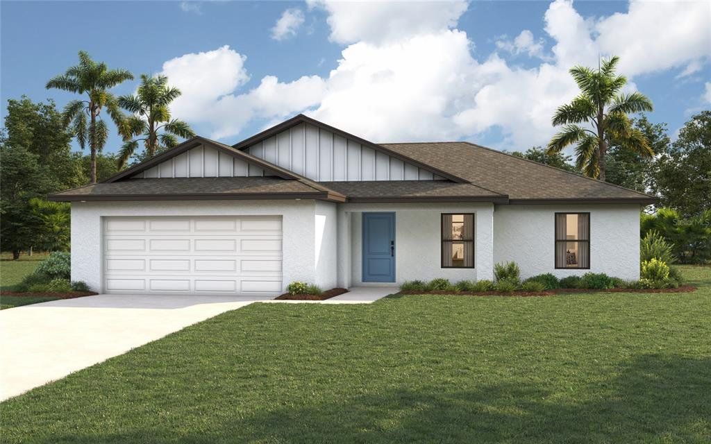 Front exterior of a new home in , Englewood, FL, highlighting curb appeal (Image 1). Front exterior of a new home in , Englewood, FL, highlighting curb appeal (Image 1).